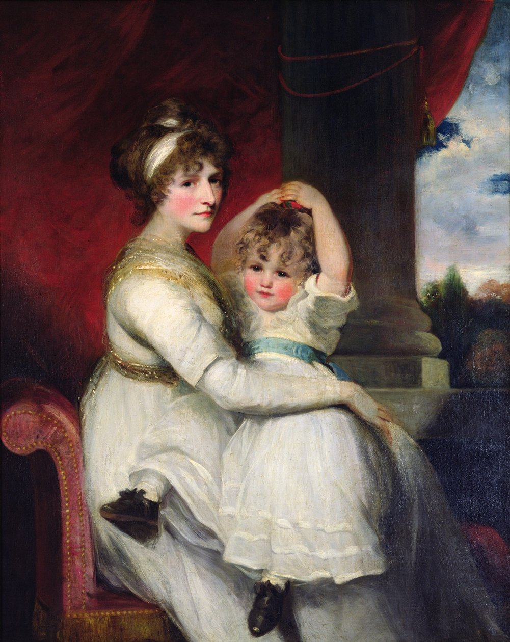 Georgina, Countess of Bathurst and her son by John Hoppner