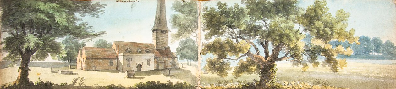 Old Eltham Church and an Oak Tree, Kent by John Inigo Richards