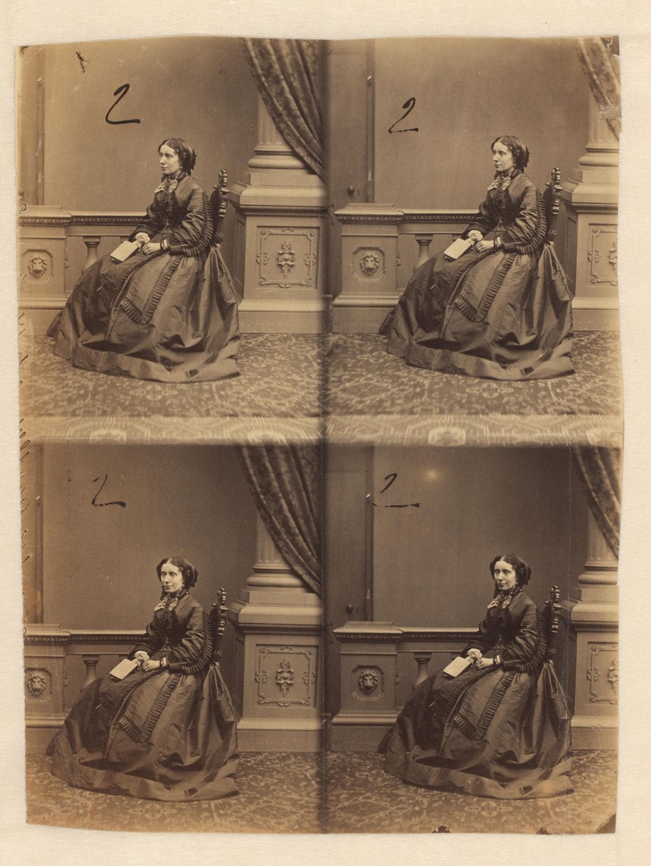 Uncut Proof Sheet of Carte-de-Visite Portraits by John Jabez Edwin Mayall