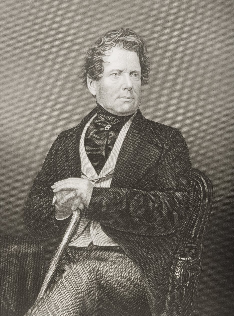 Fox Maule Ramsay, 11th Earl of Dalhousie and 2nd Lord Panmure, engraved by D.J. Pound from a photograph, from The Drawing-Room of Eminent Personages, Volume 2, published in London, 1860 by John Jabez Edwin Paisley Mayall