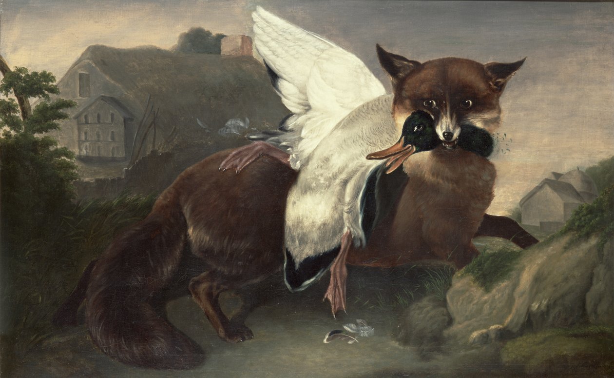 Fox and Goose, c.1835 by John James Audubon