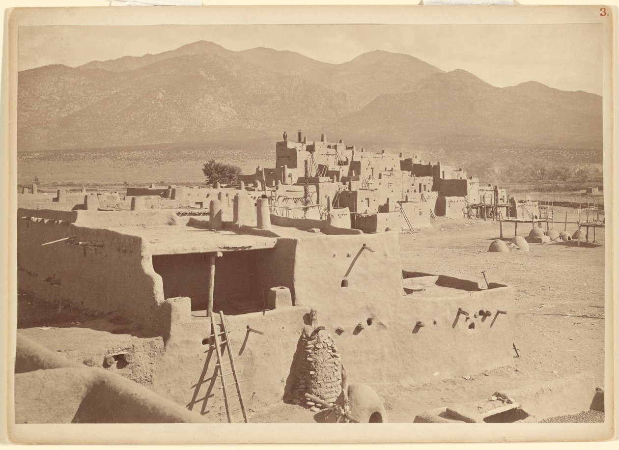 North Taos Pueblo, New Mexico by John K. Hillers