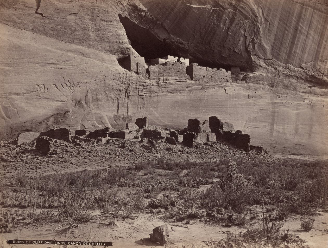 Ruins of Cliff Dwellings, Canyon de Chelly, 1879-1881 by John K. Hillers