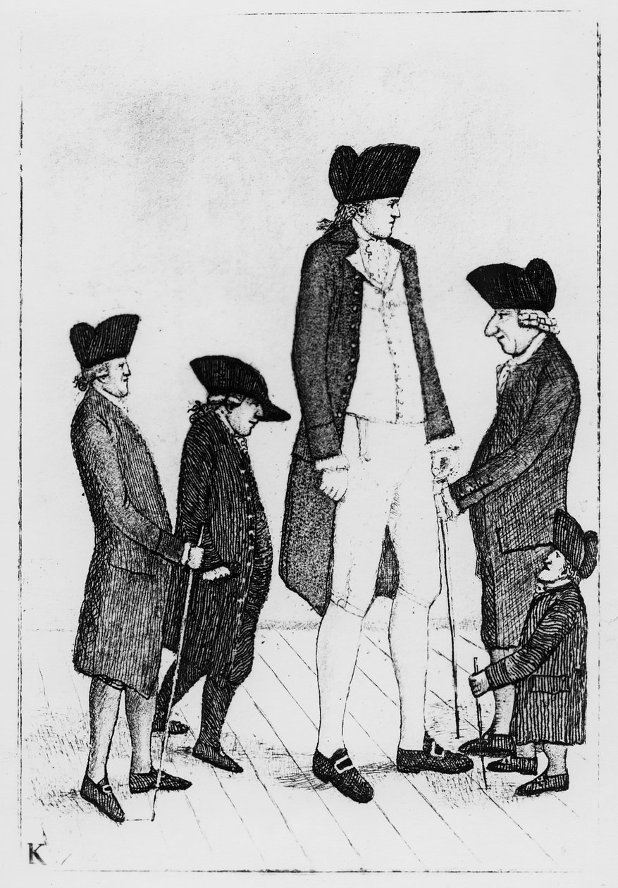 Byrne, the Irish Giant, Mr. Watson, Mr. McGowan, Mr. Fairholme, and Geordie Cranstoun by John Kay