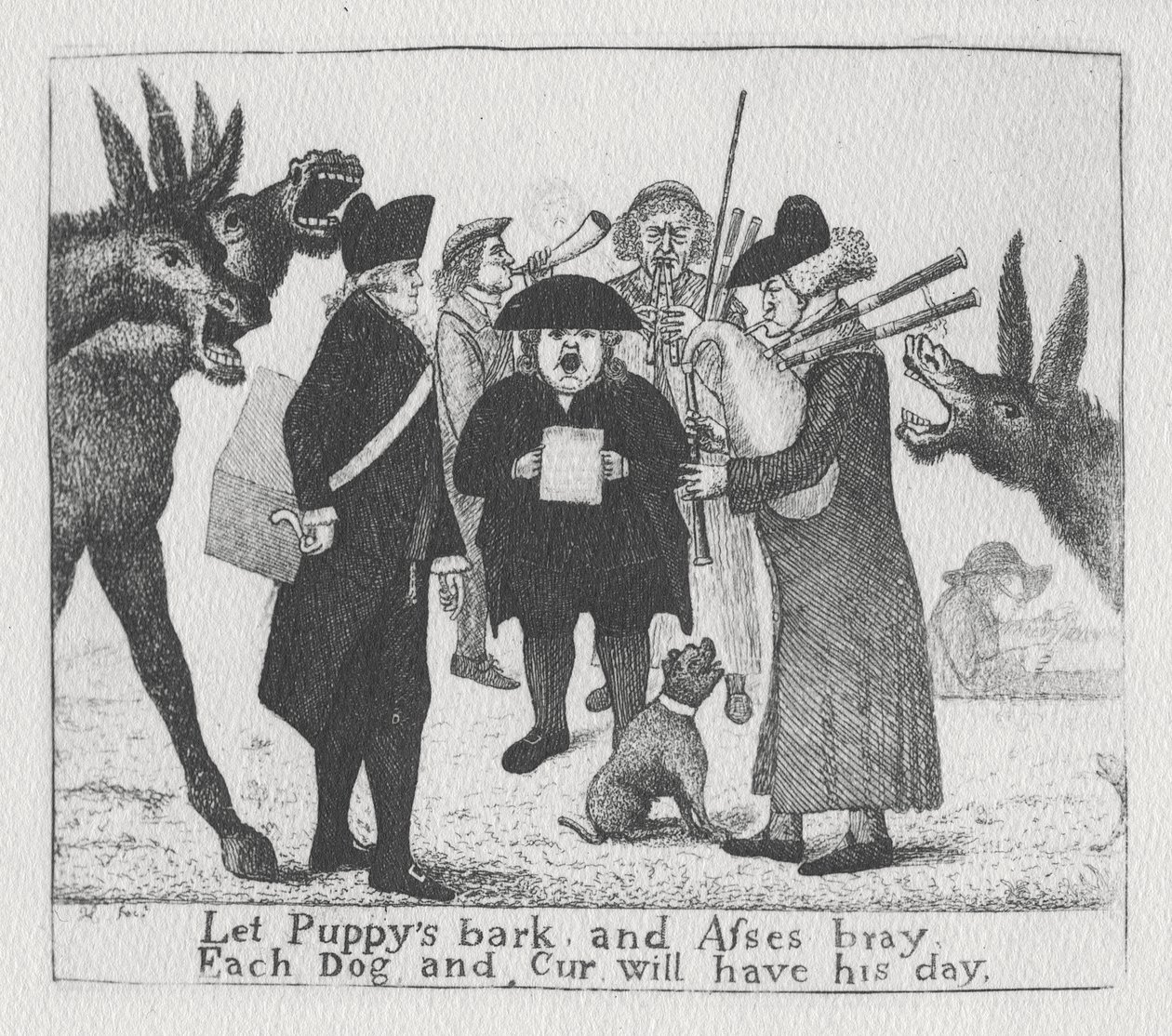 Let Puppys bark and Asses bray, Each Dog and Cur will have his day by John Kay