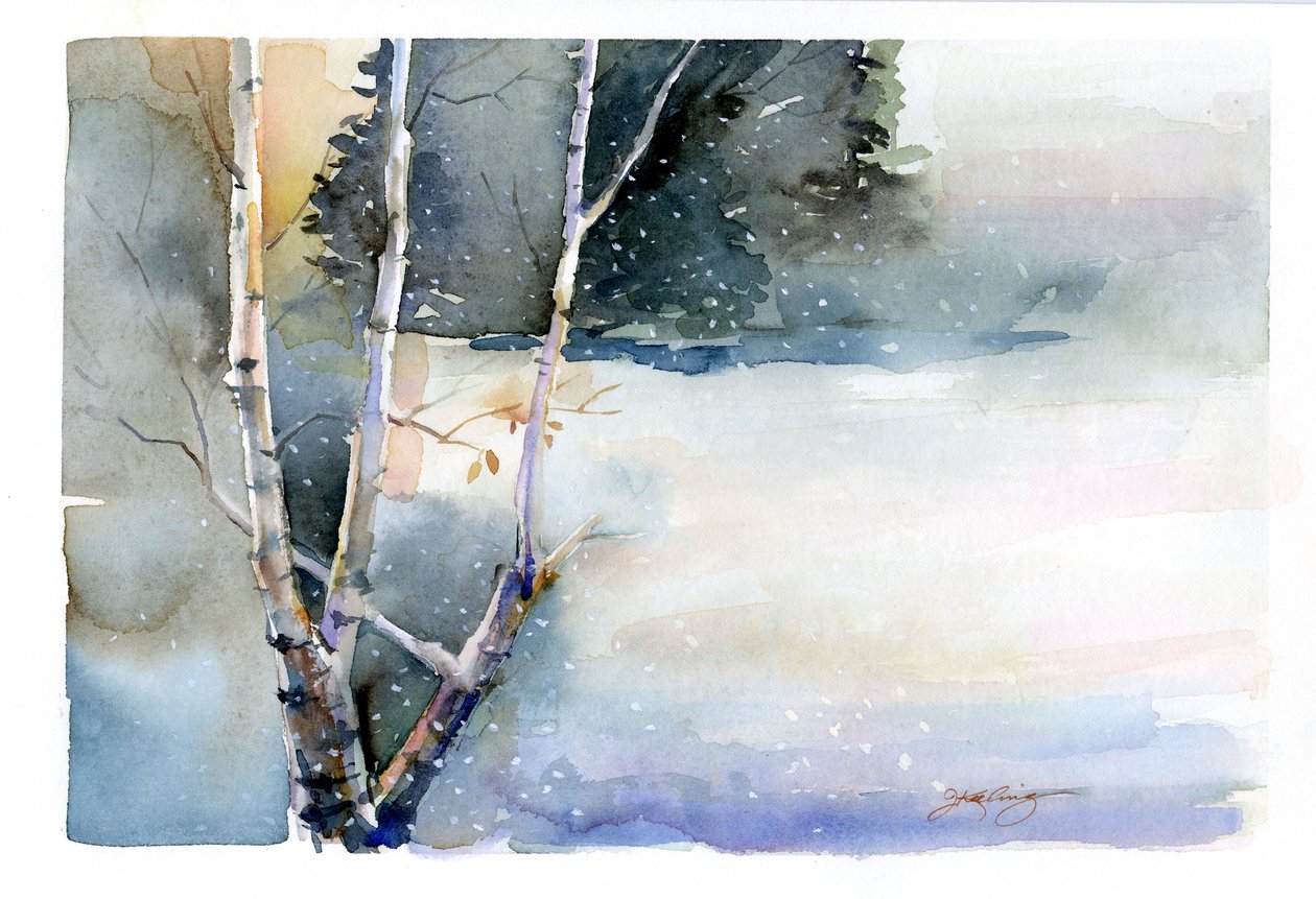 Birch in Winter, 2015 by John Keeling