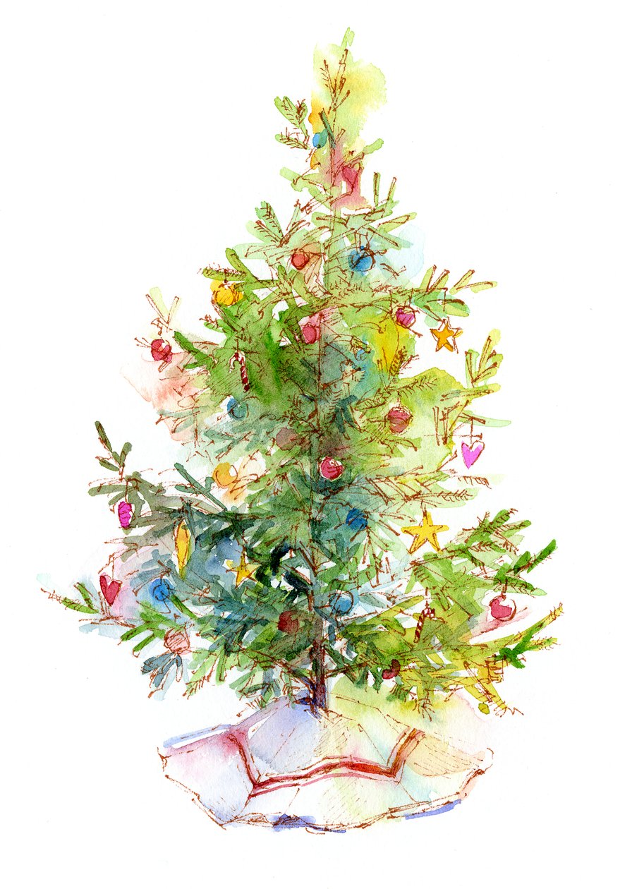 Christmas tree with skirt, 2016 by John Keeling
