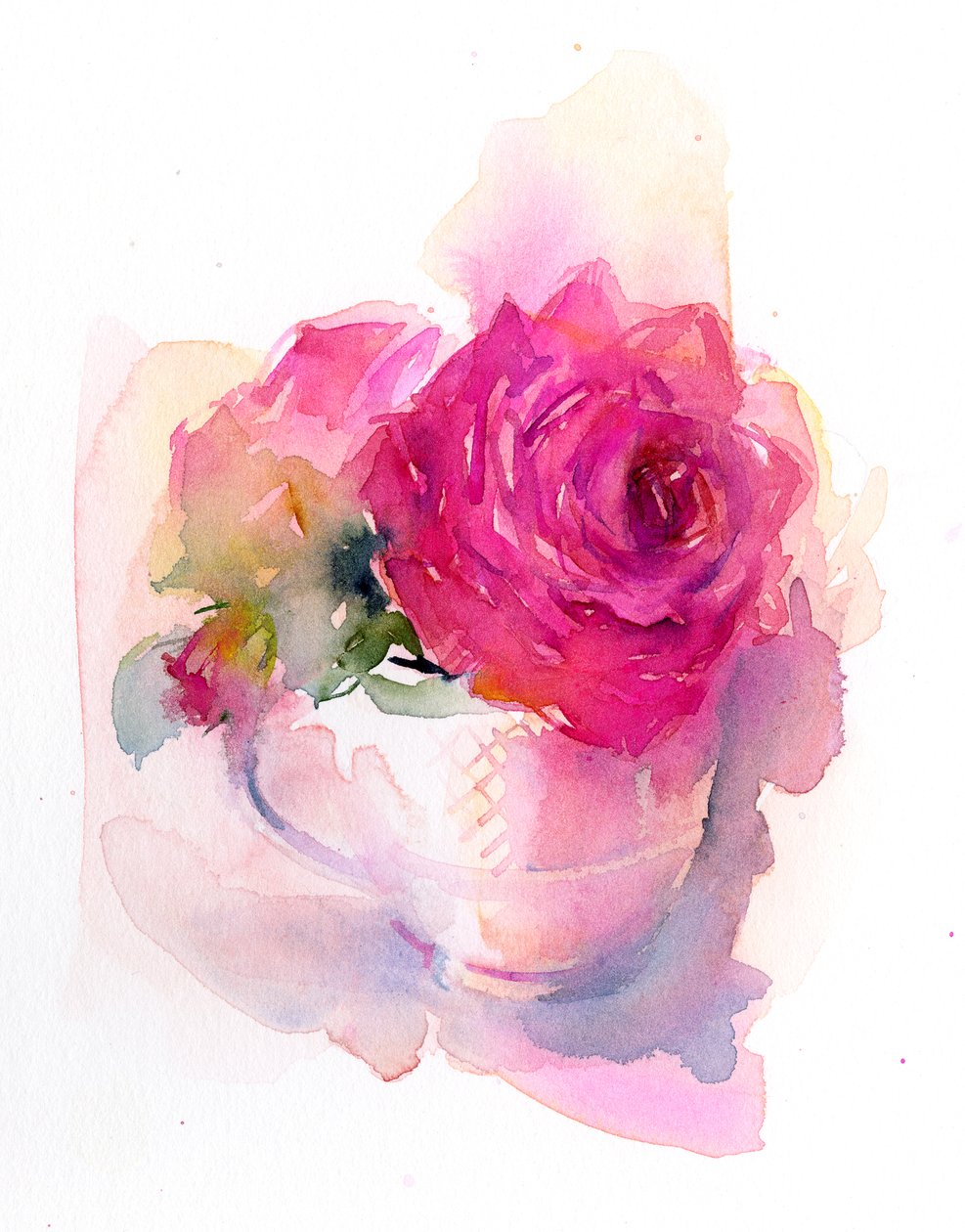 Rose in Teacup by John Keeling