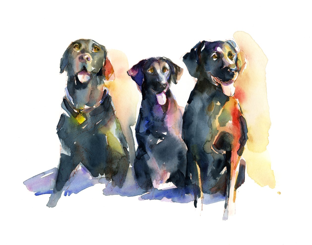 Three Black Labs, 2015 by John Keeling