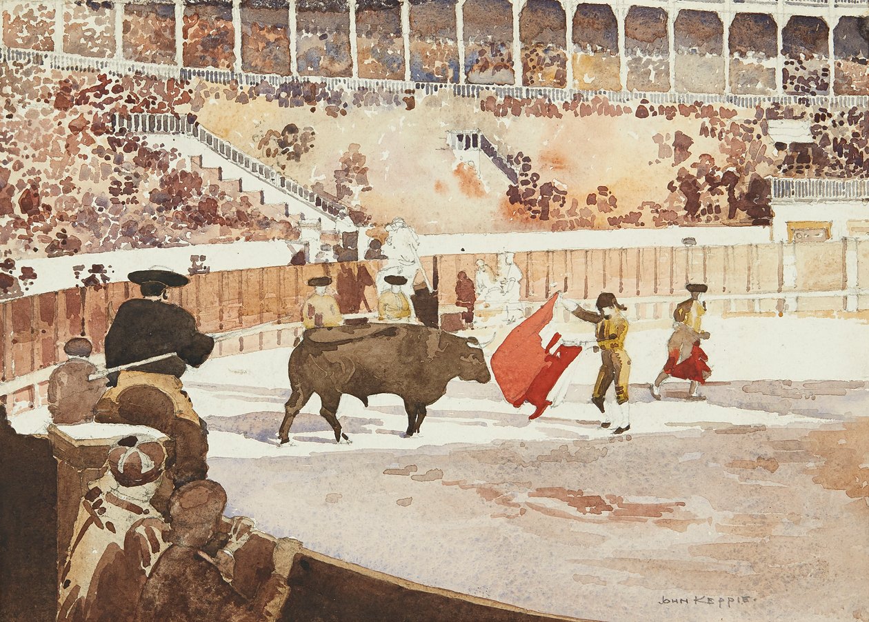 The Bull Fight by John Keppie: Premium art reproduction