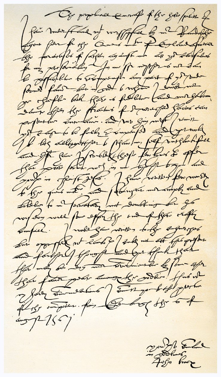 Letter from John Knox to Sir Nicholas Throgmorton, 6th August 1561 by John Knox