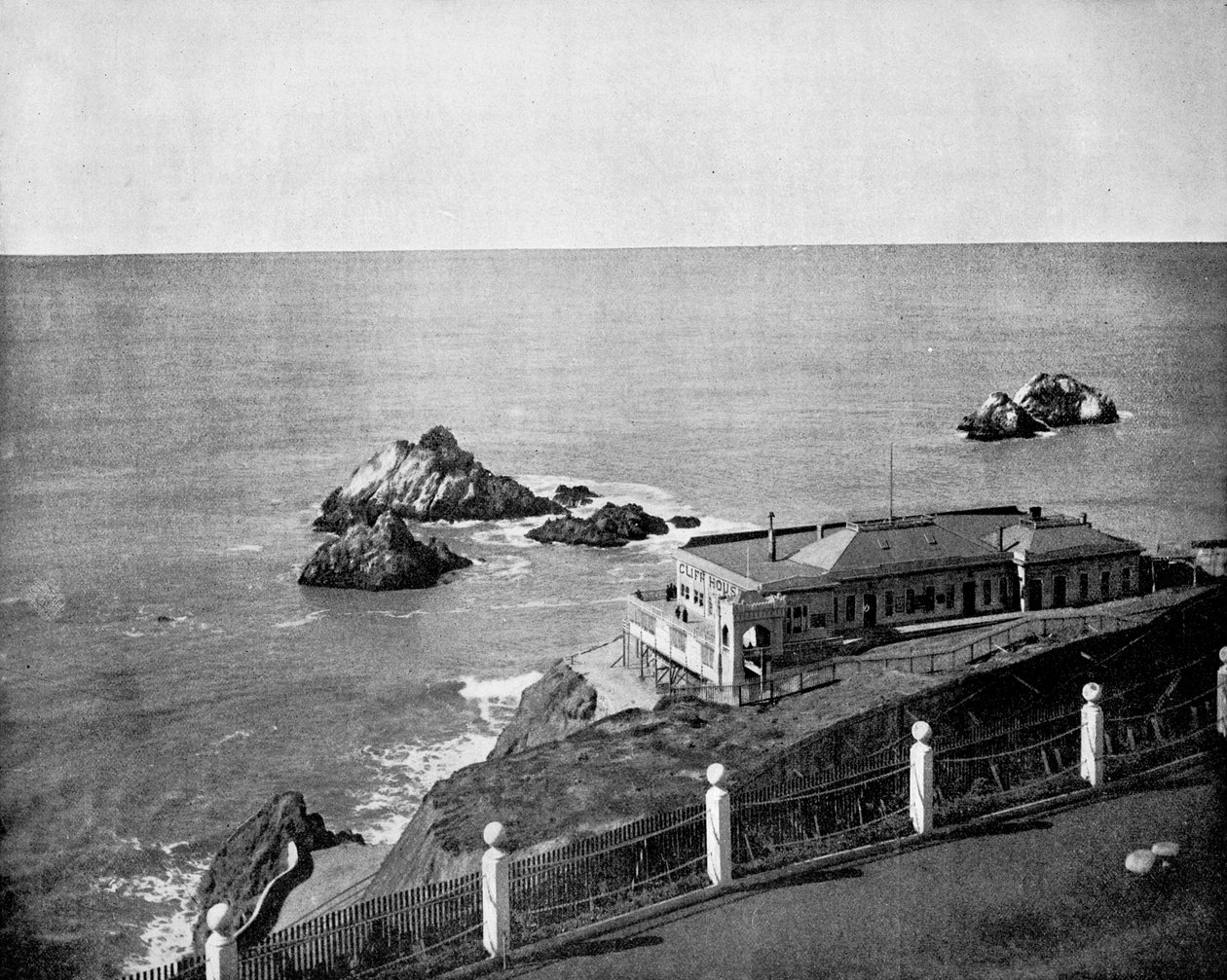 Cliff House and Seal Rocks, Golden Gate, California, USA, 1893 by John L. Stoddard