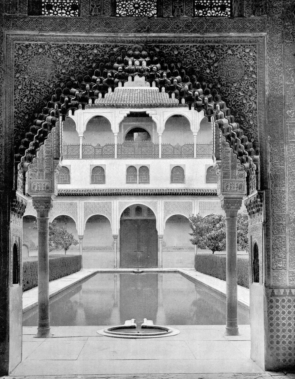 Court of the Myrtles, Alhambra, Spain by John L. Stoddard