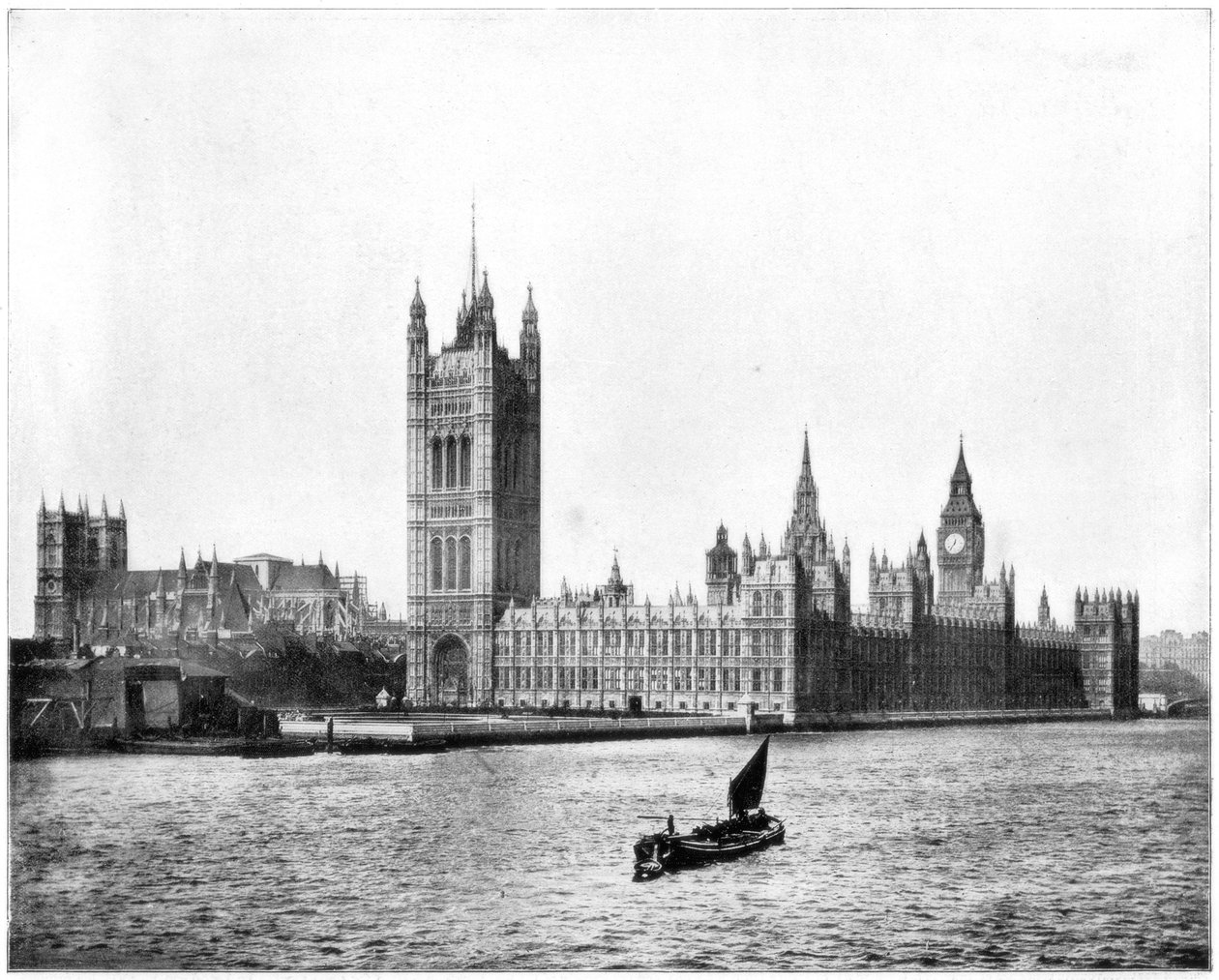 Houses of Parliament, London, Late 19th Century by John L. Stoddard