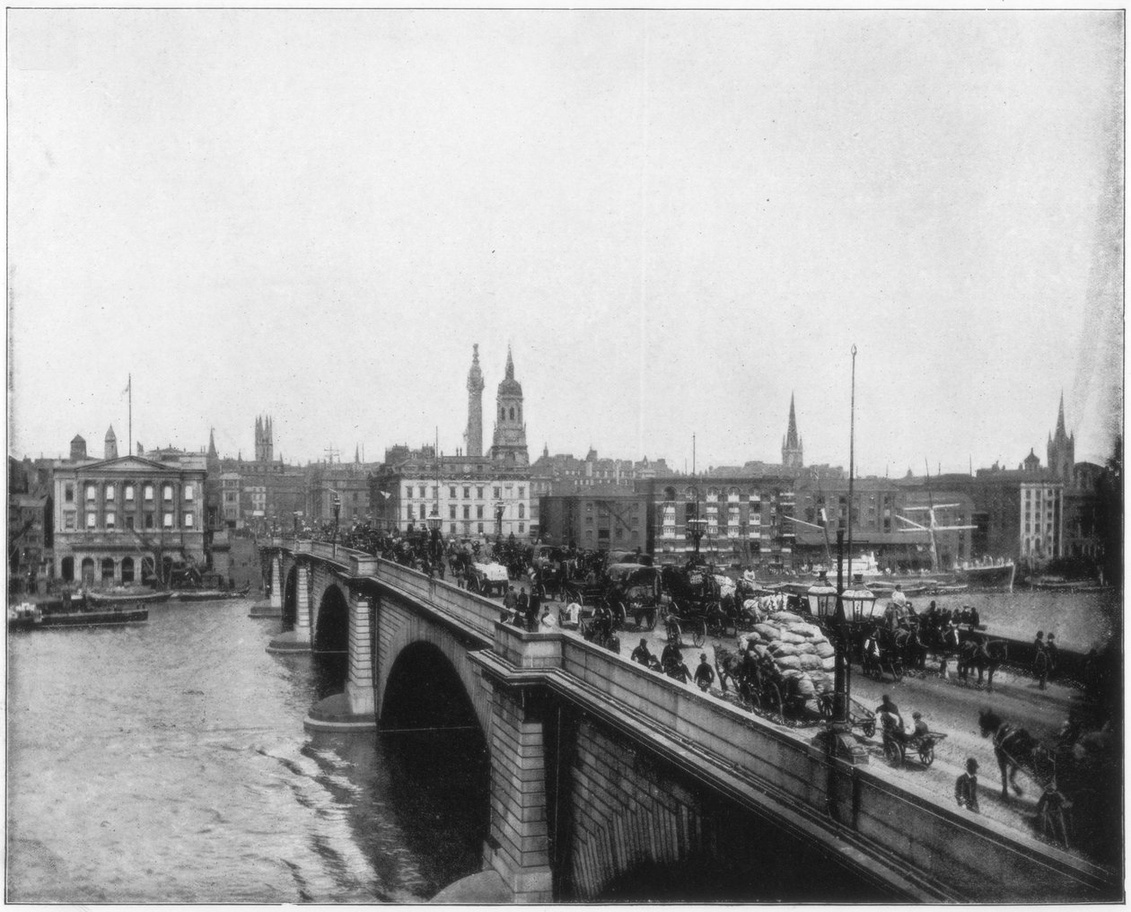 London Bridge, London, late 19th century by John L. Stoddard
