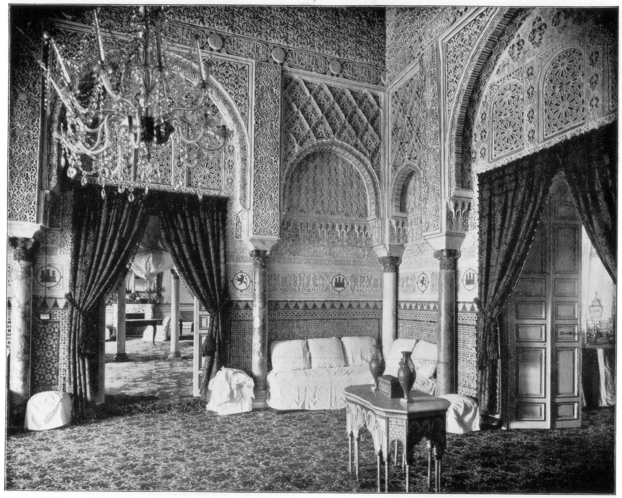Salon of Maria de Padilla, Alcazar, Seville, Spain by John L. Stoddard