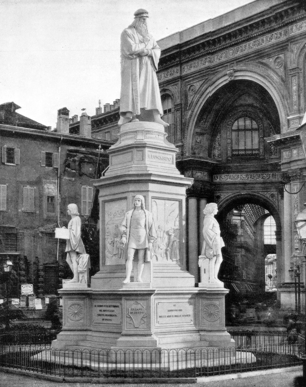 Statue of Leonardo da Vinci, Milan, Italy by John L. Stoddard