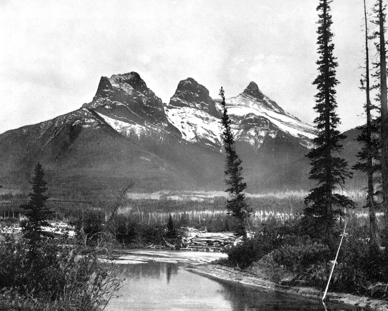 The Three Sisters, Canmore, Canadian Pacific Railway, 1893 by John L. Stoddard