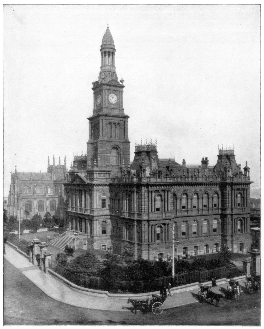 Town Hall and Square, Sydney, Australia, Late 19th Century by John L. Stoddard