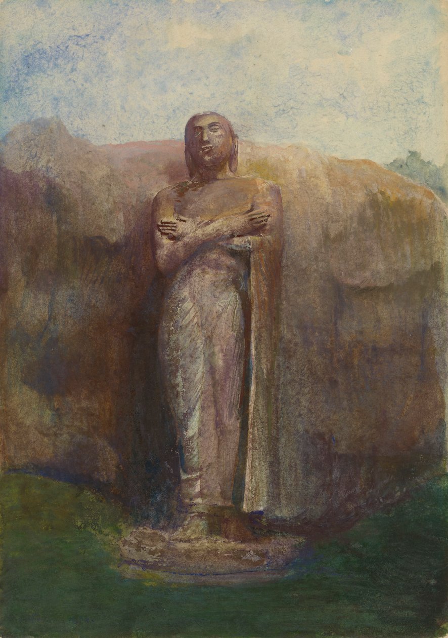Colossal Statue of Ananda, near the Ruined City of Pollanarua, Ceylon, 1891 by John La Farge