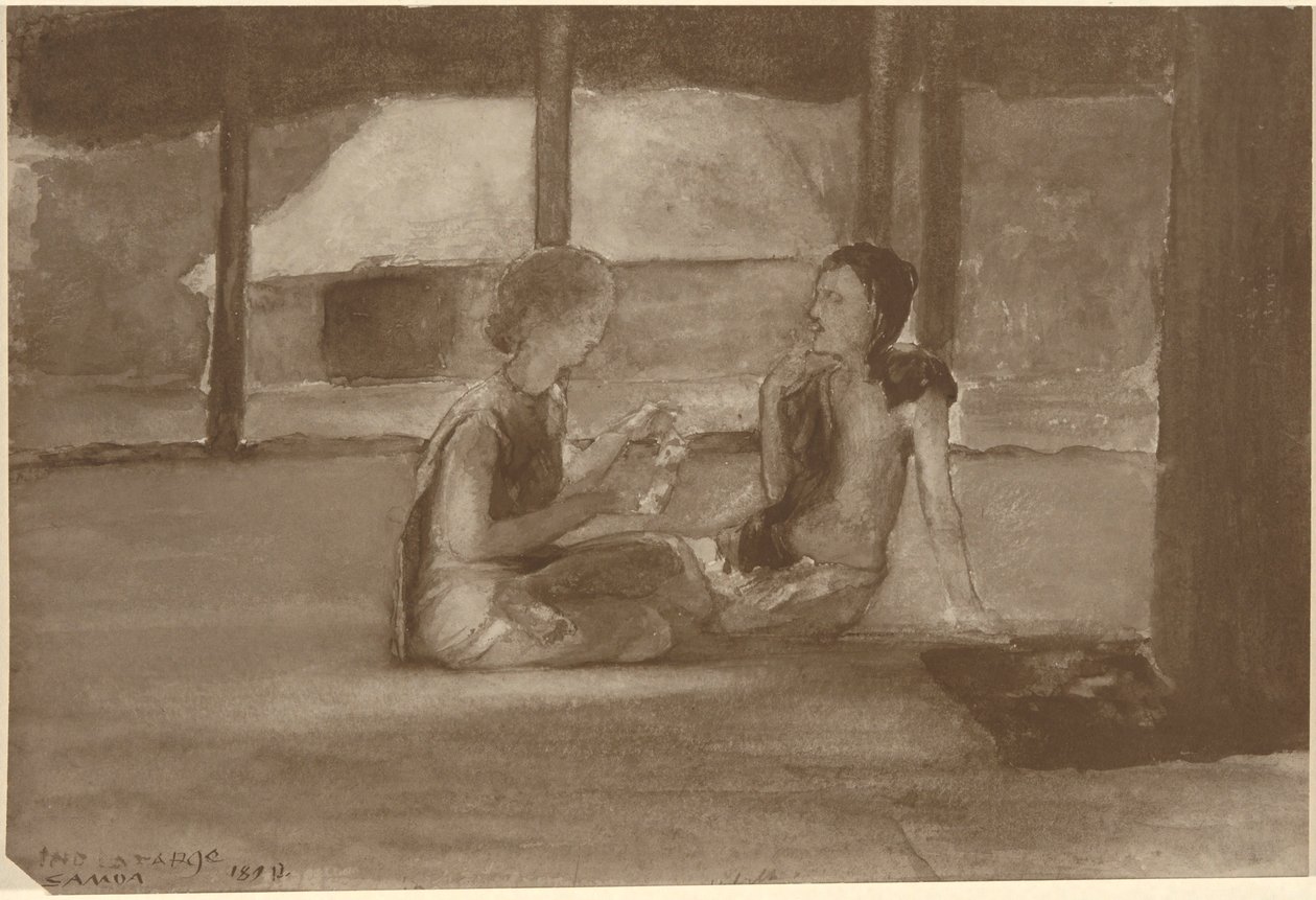 Girls in Samoan Hut by John La Farge