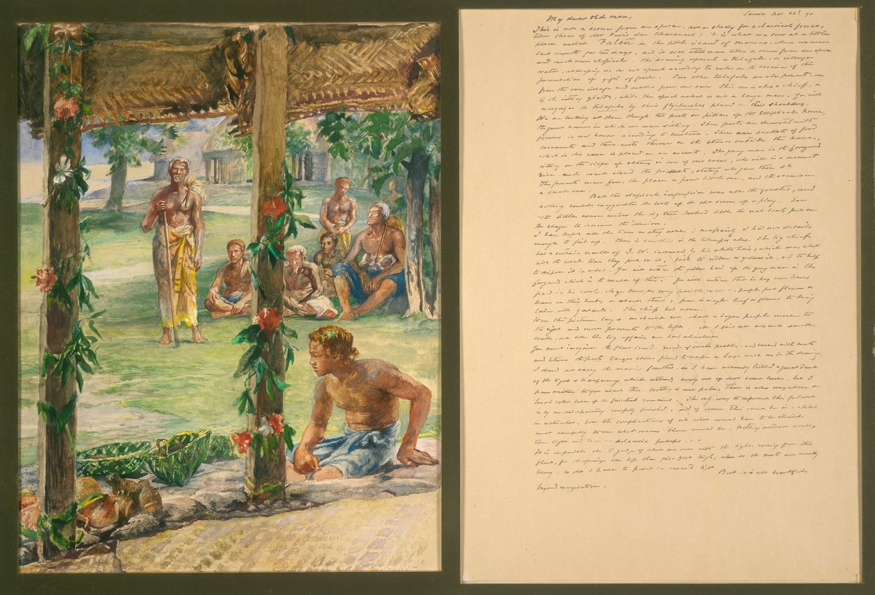 Presentation of Gifts of Food on Manono Island, Samoa by John La Farge