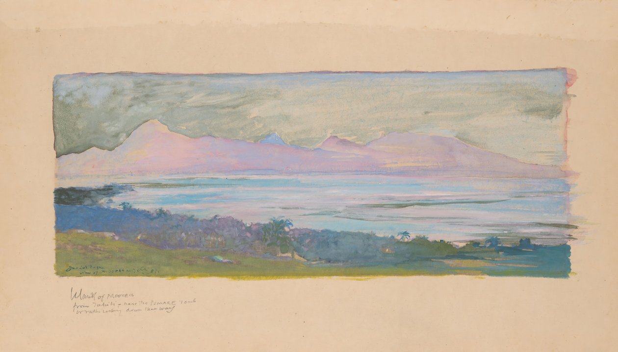 The Island of Moorea Looking across the Strait from Tahiti, January 1891 by John La Farge