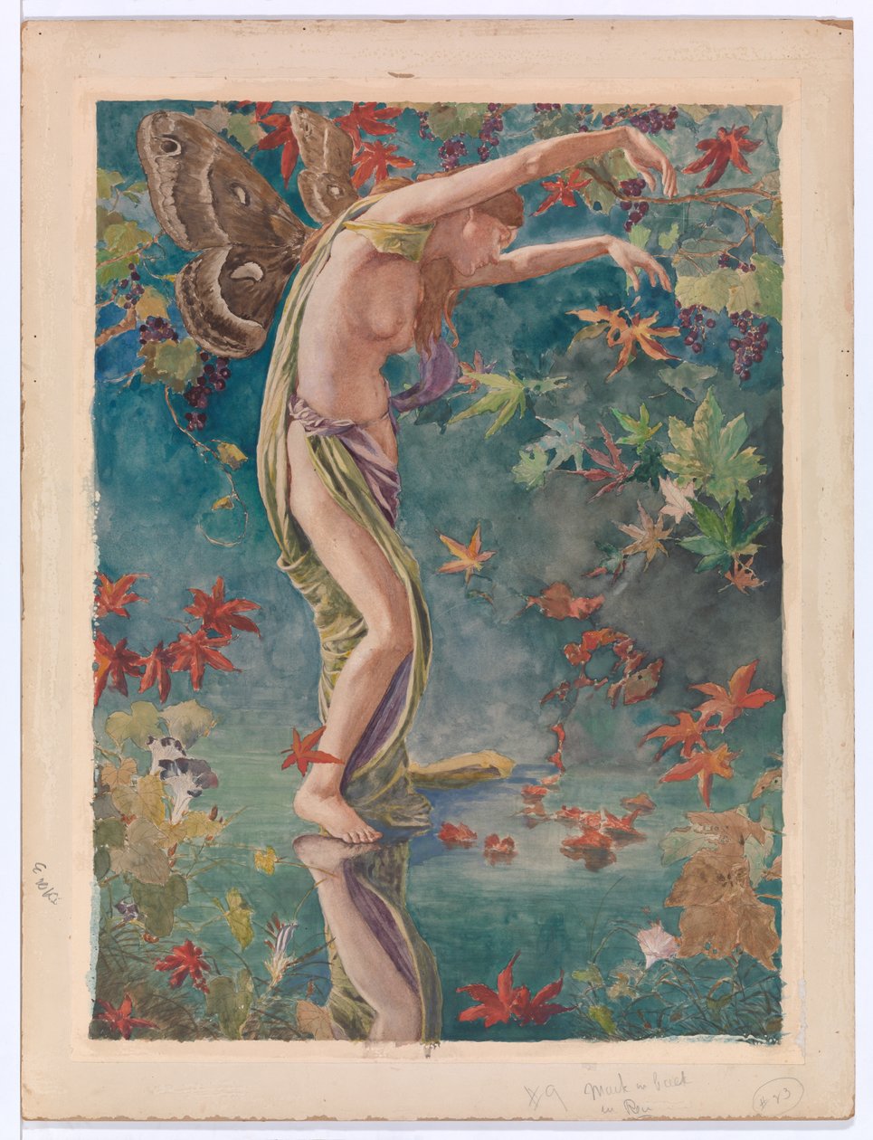 Autumn Scattering Leaves by John La Farge or Lafarge