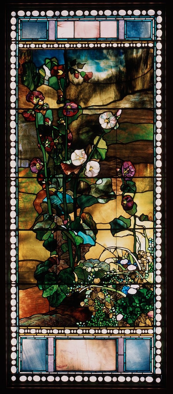 Hollyhocks by John La Farge or Lafarge