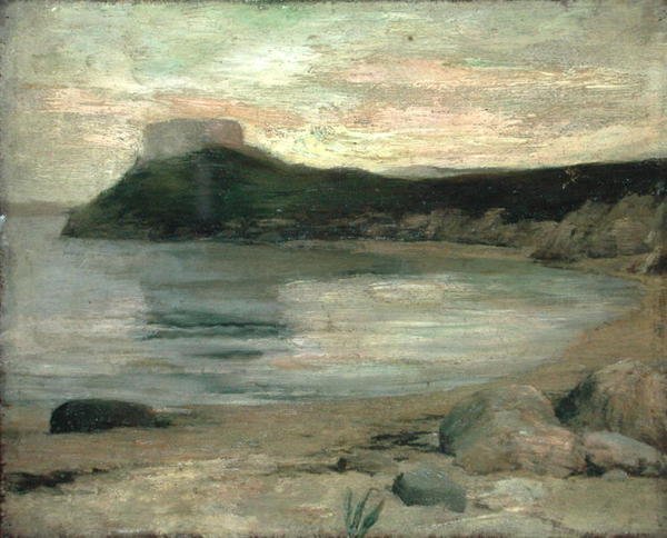 Study of Evening Light, Fort Dumpling, Newport Harbor by John La Farge or Lafarge