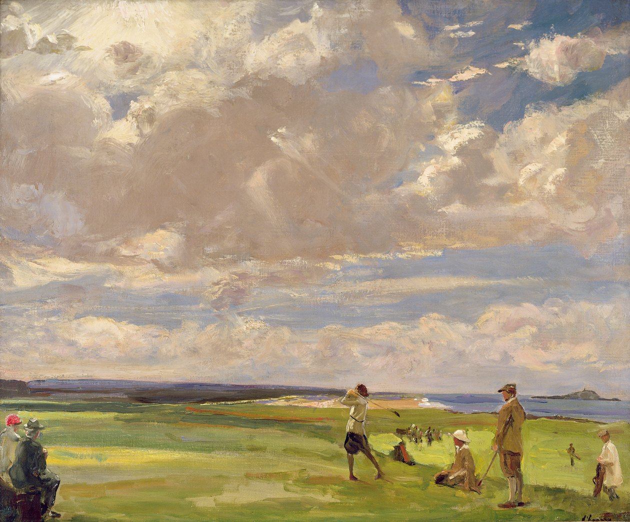 Lady Astor playing golf at North Berwick by John Lavery