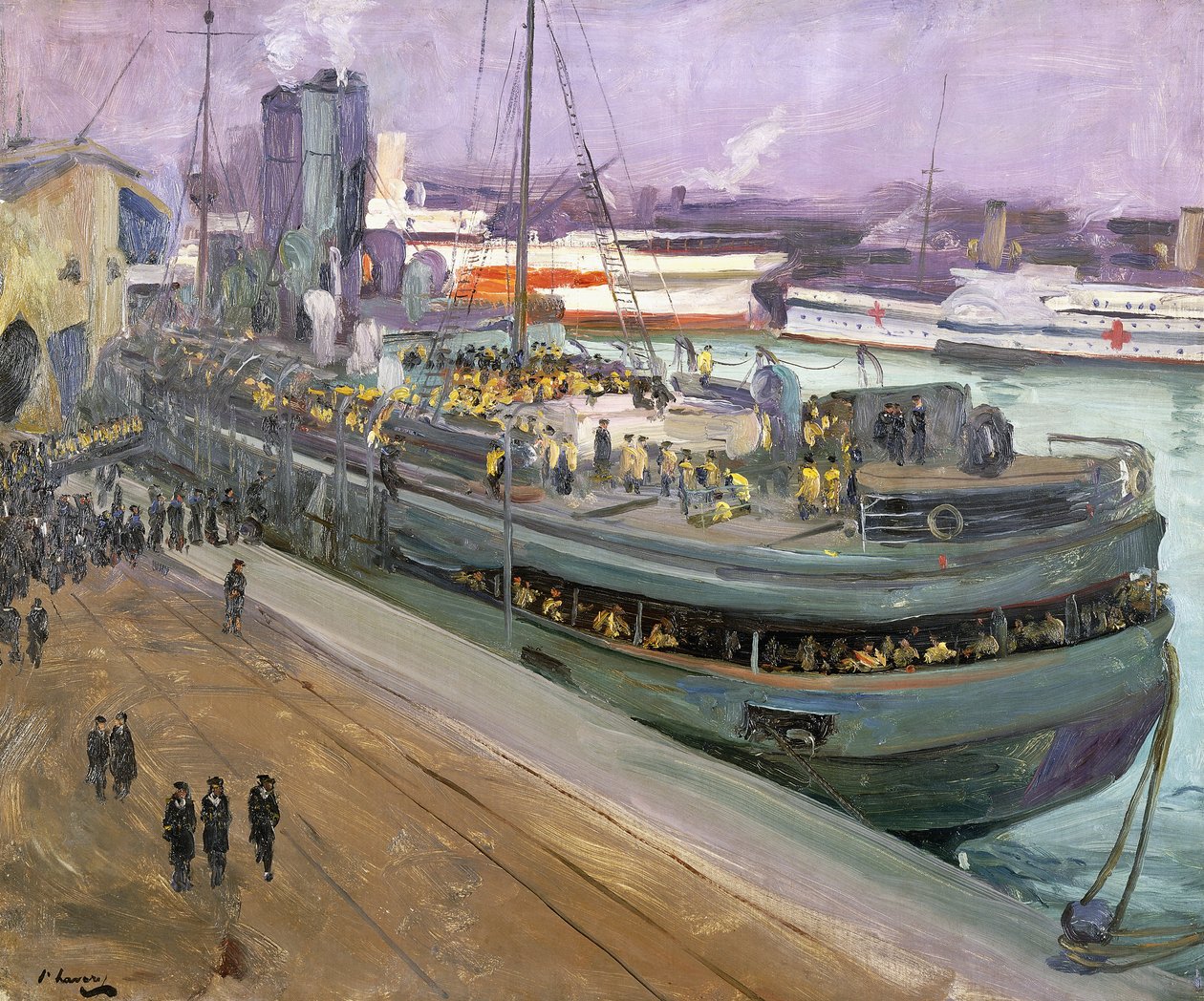 Naval Ratings Embarking, Southampton by John Lavery