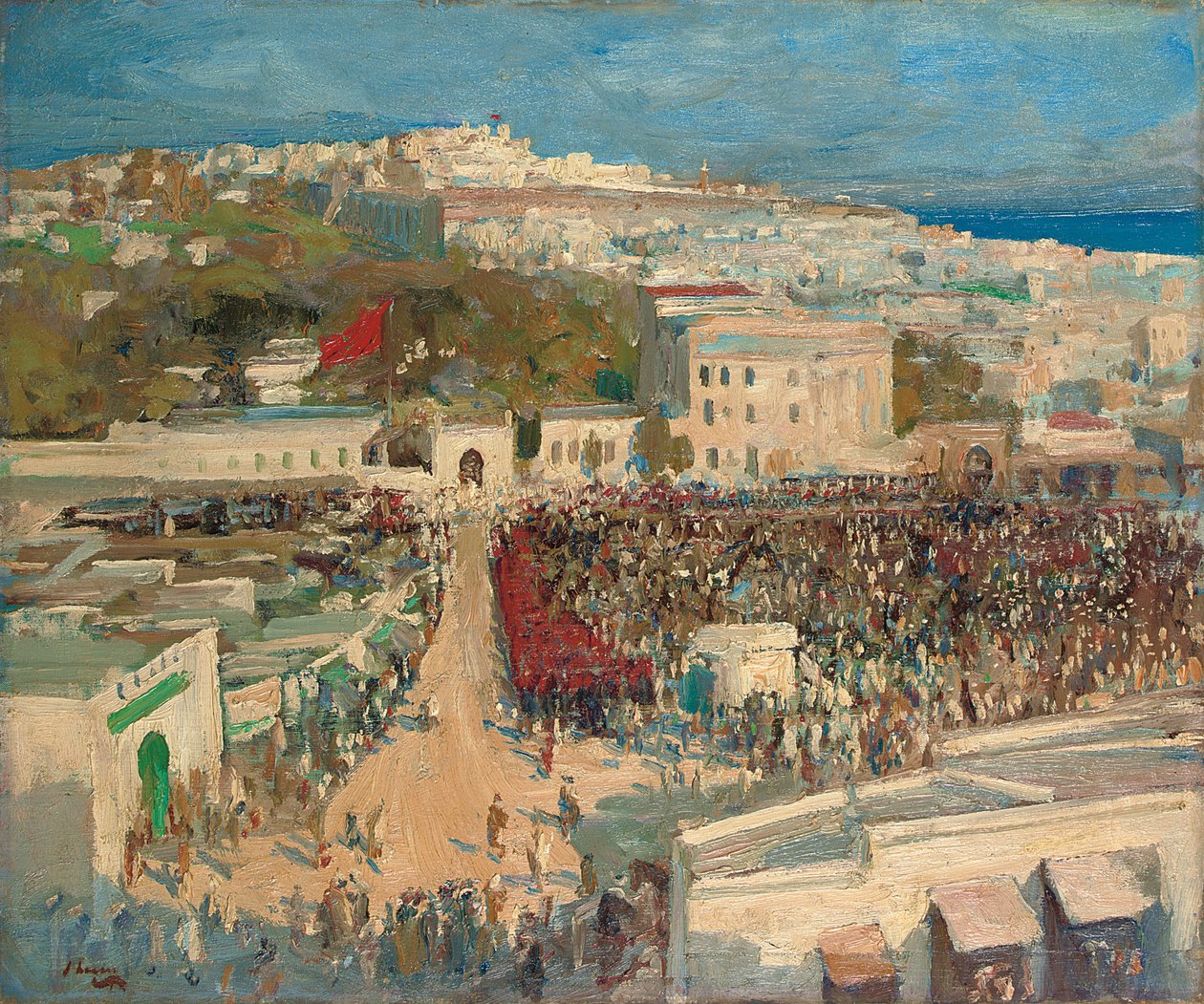 The Moorish Flag, Hoisted on the German Legation, Tangier by John Lavery