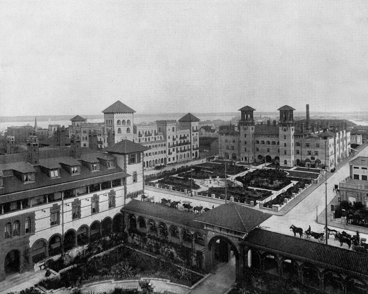 Hotels in Saint Augustin, Florida: the Alcazar, the Cordoue, the Pont de Leon, c. 1900 by John Lawson Stoddard