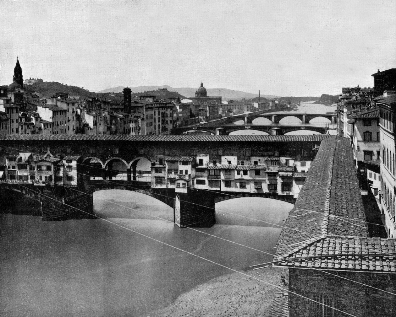 The Ponte Vecchio in Florence, Italy, Old Bridge on Arno River