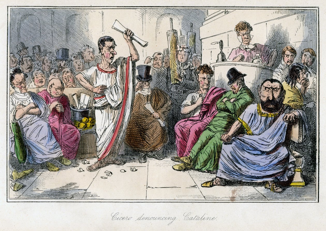 Cicero Denouncing Cataline, 1850s by John Leech