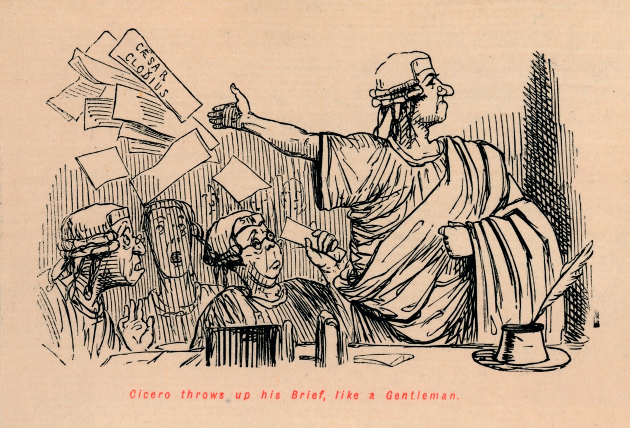 Cicero throws up his Brief, like a Gentleman by John Leech