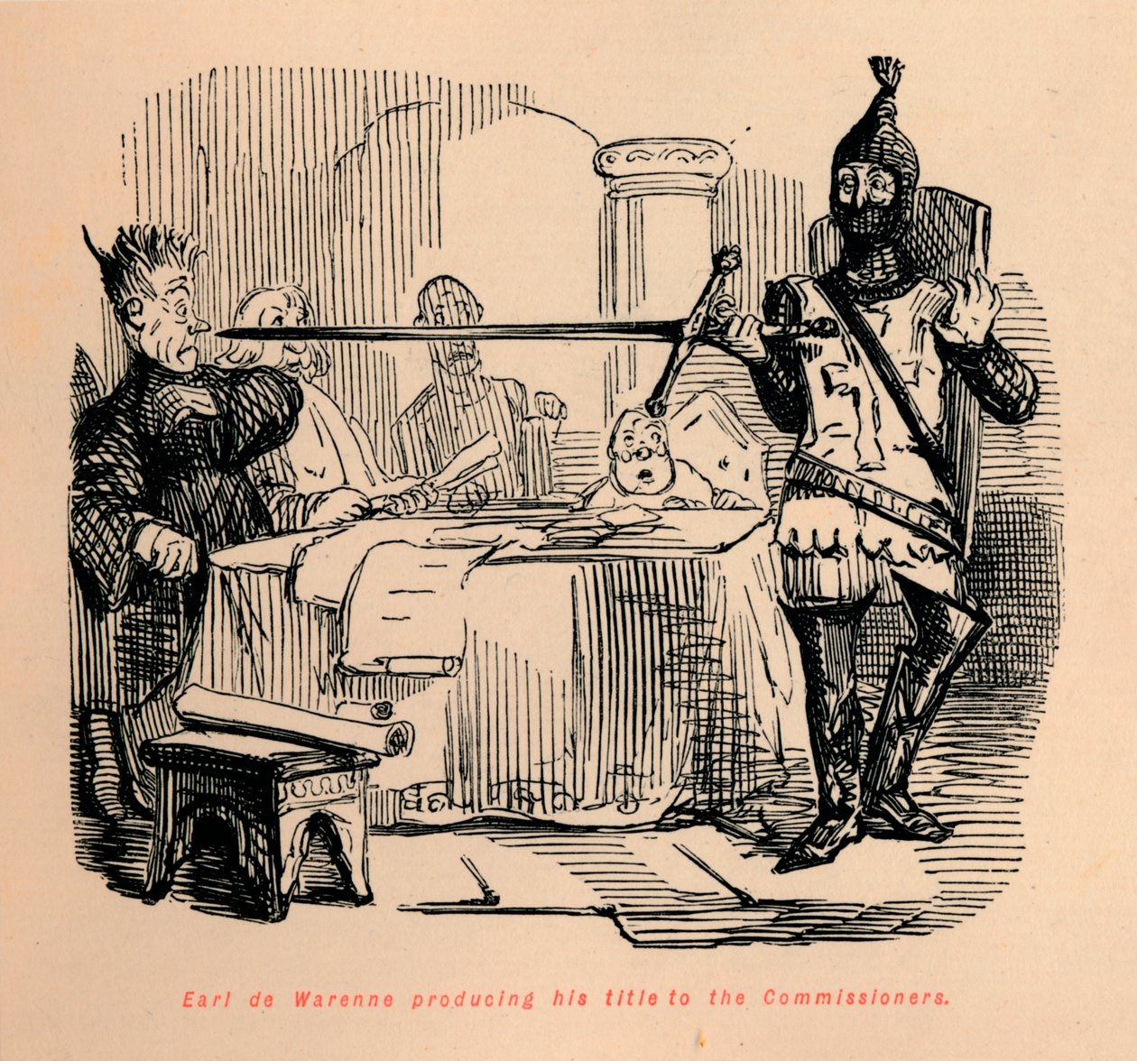 Earl de Warenne producing his title to the Commissioners by John Leech