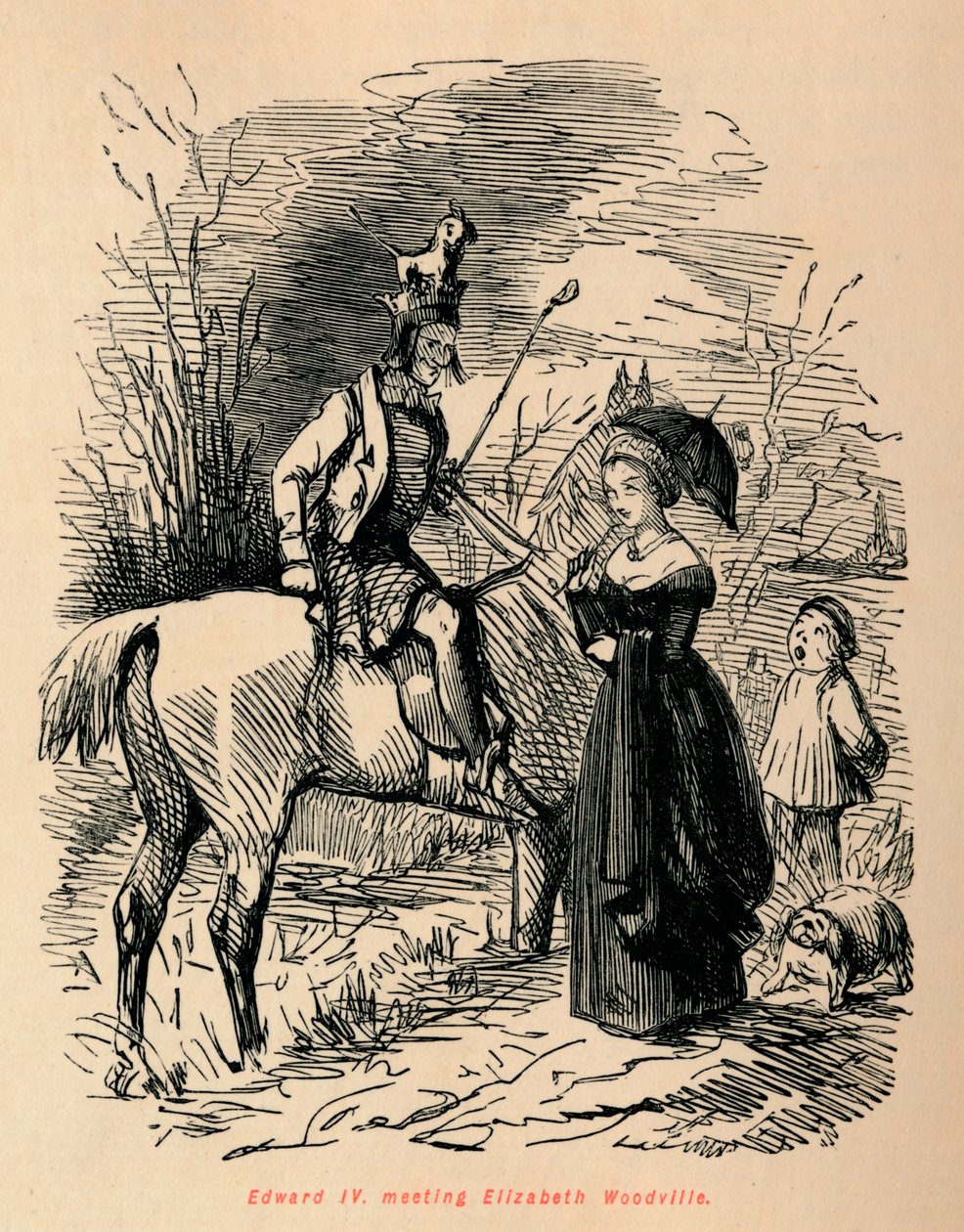 Edward IV, Meeting Elizabeth Woodville by John Leech