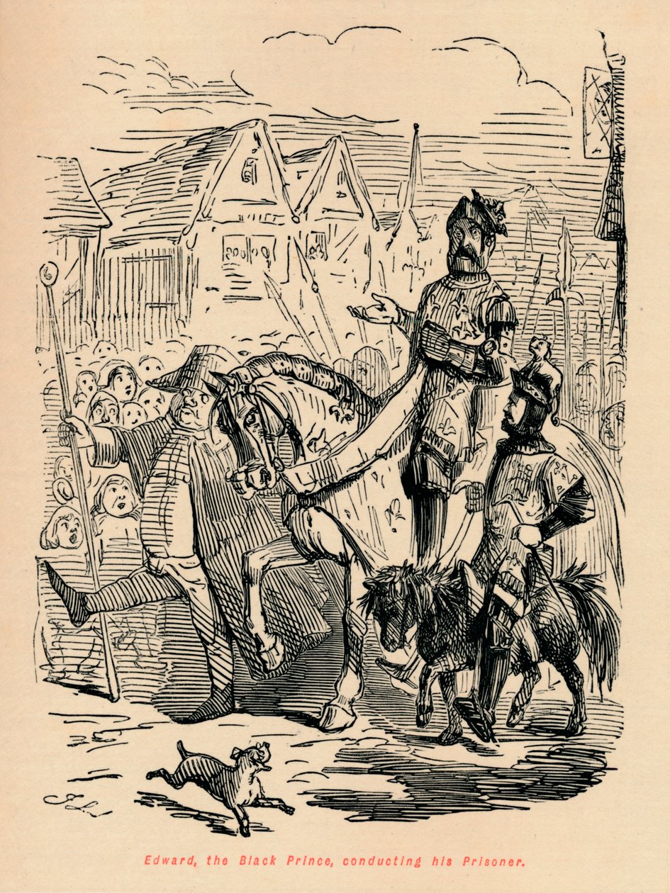 Edward the Black Prince, Conducting His Prisoner by John Leech