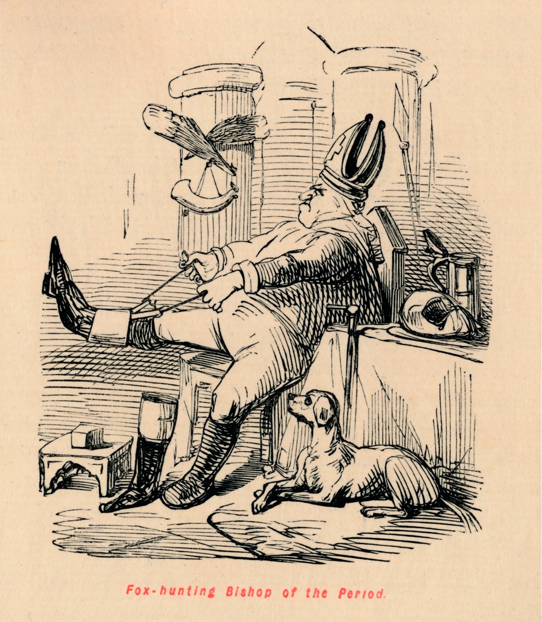 Fox hunting Bishop of the Period, c1860 by John Leech