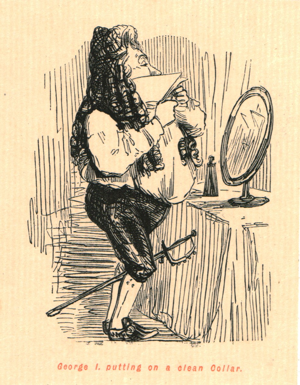 George I Putting on a Clean Collar, 1897 by John Leech