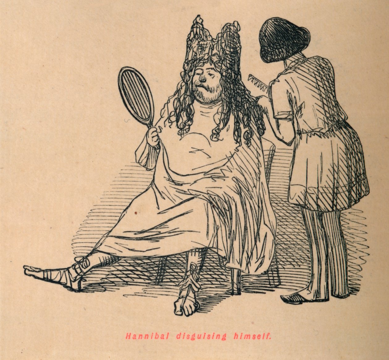 Hannibal Disguising Himself, 1852 by John Leech