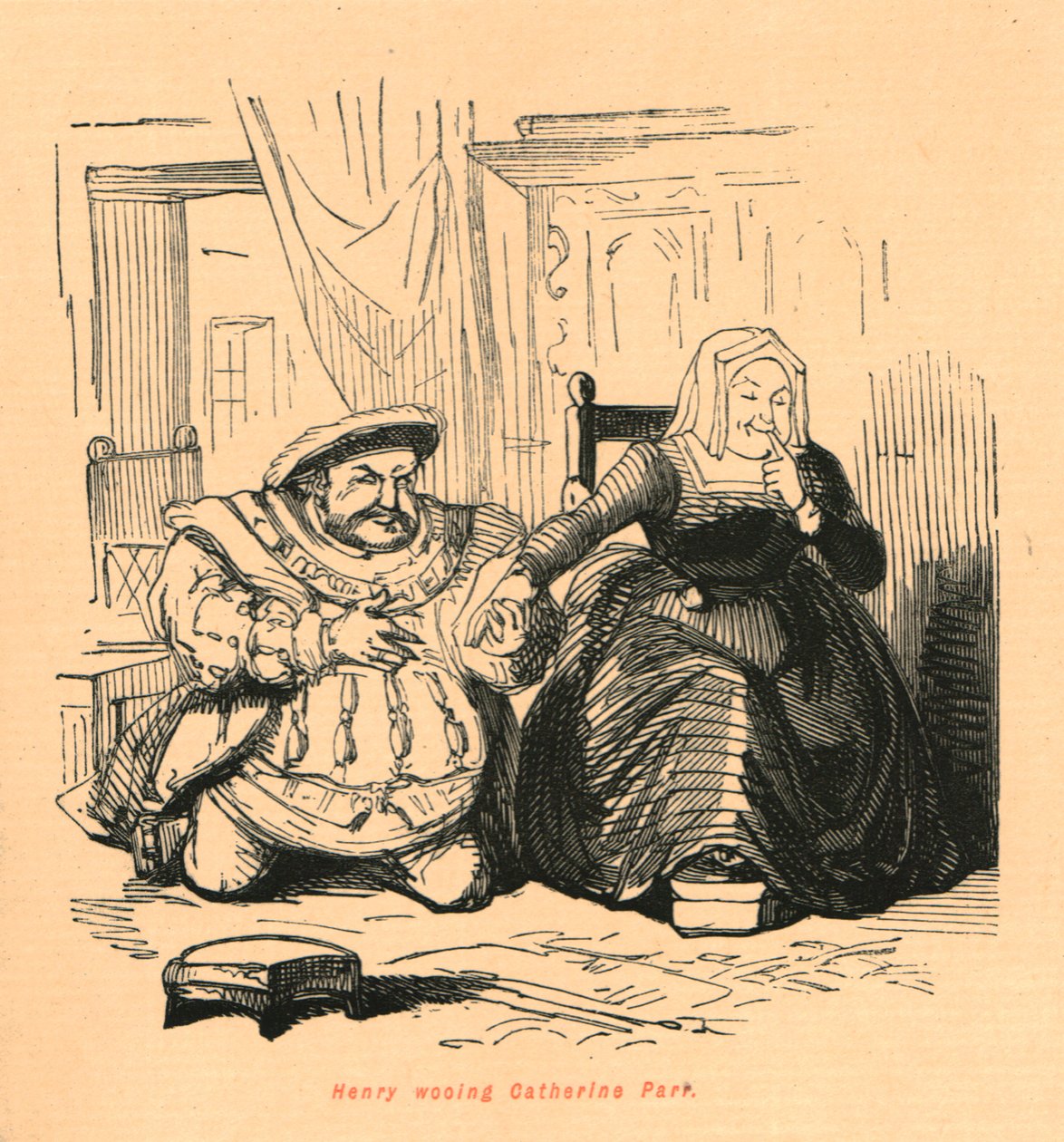 Henry wooing Catherine Parr, 1897 by John Leech
