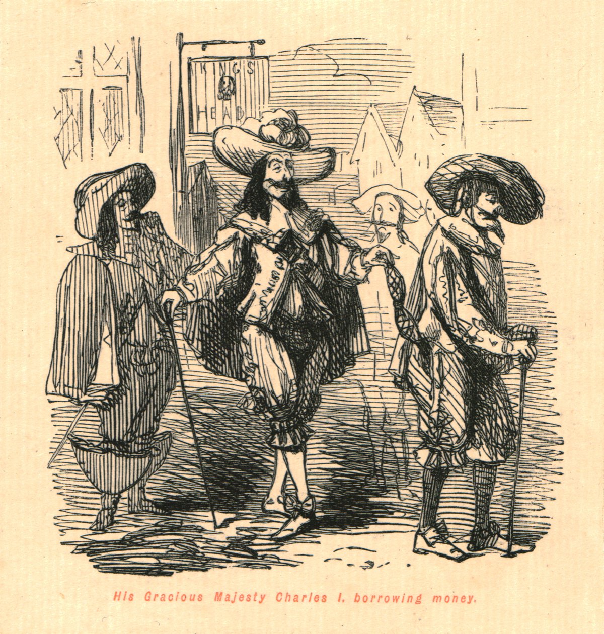 His Gracious Majesty Charles I, Borrowing Money by John Leech
