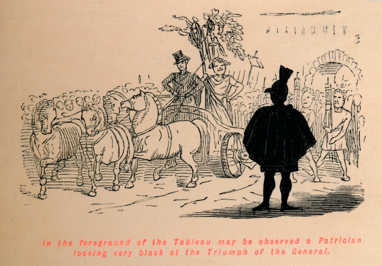 In the Foreground of the Tableau may be Observed a Patrician Looking Very Black at the Triumph by John Leech
