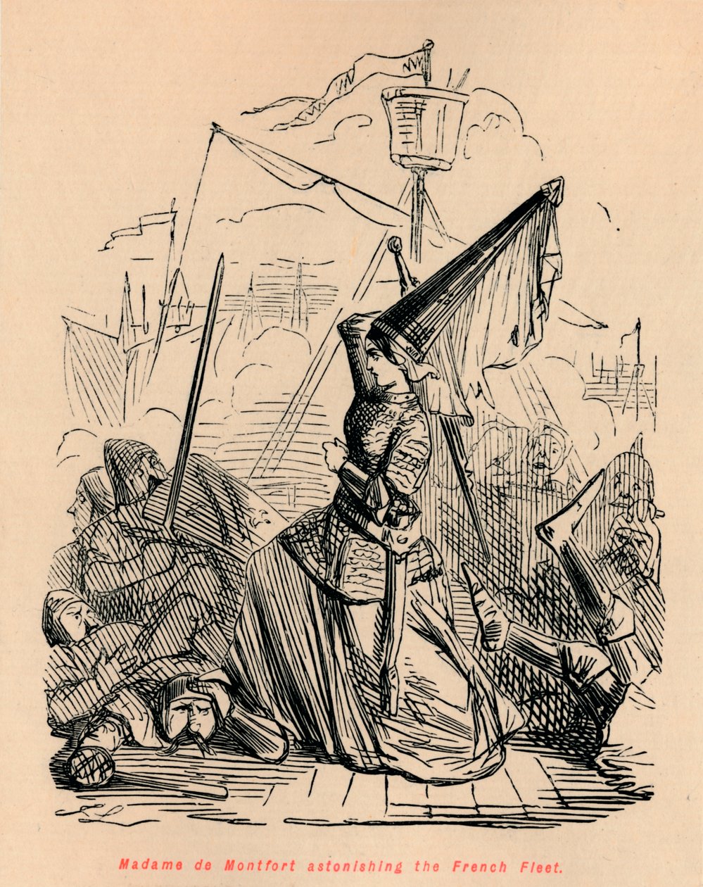 Madame de Montfort astonishing the French Fleet by John Leech