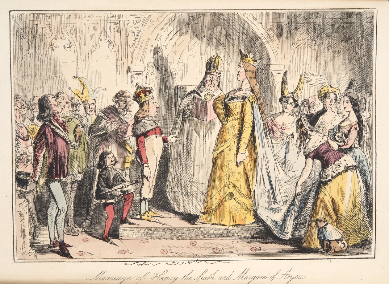 Marriage of Henry VI with Margaret of Anjou, from The Comic History of England by John Leech