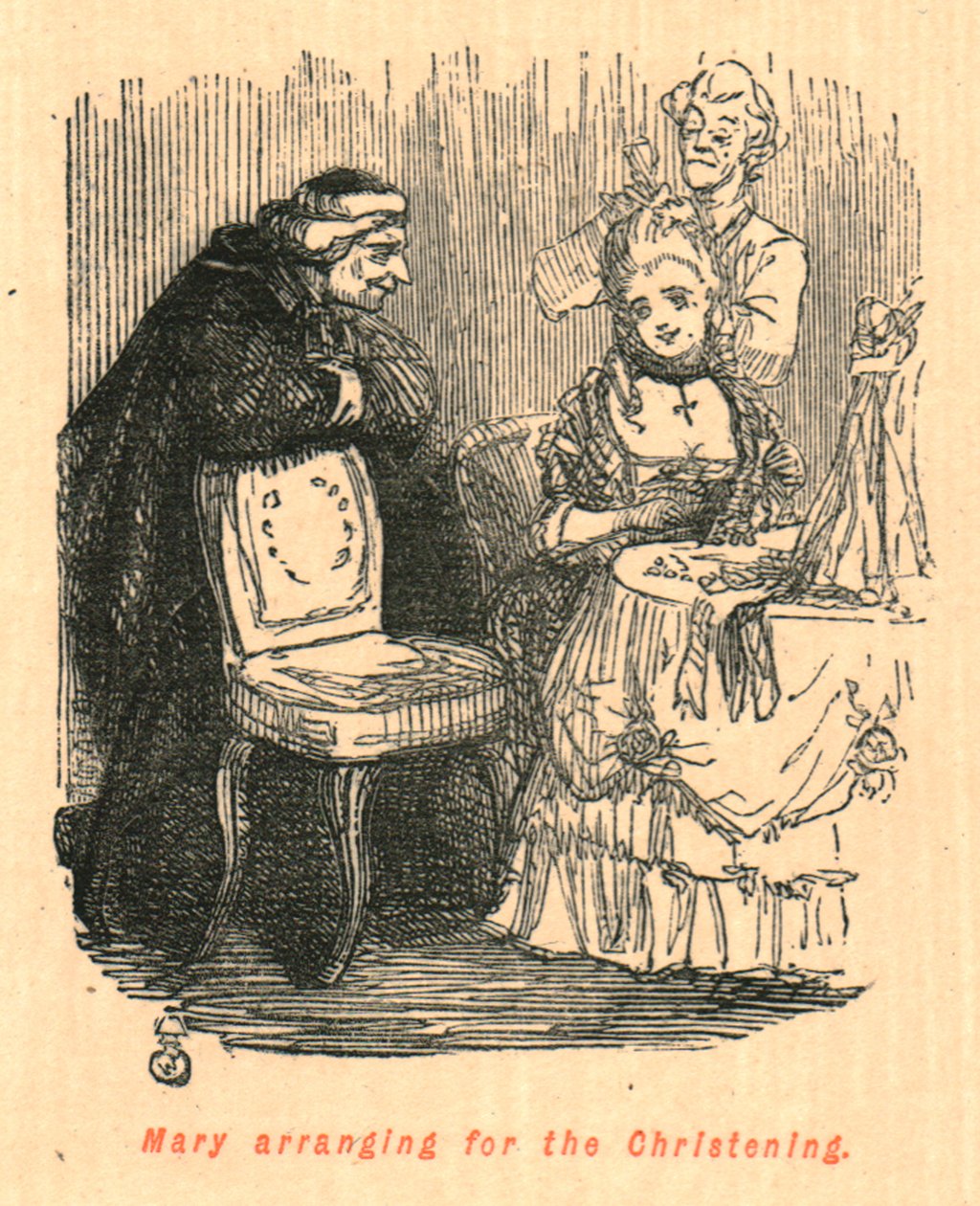 Mary arranging for the Christening, 1897 by John Leech