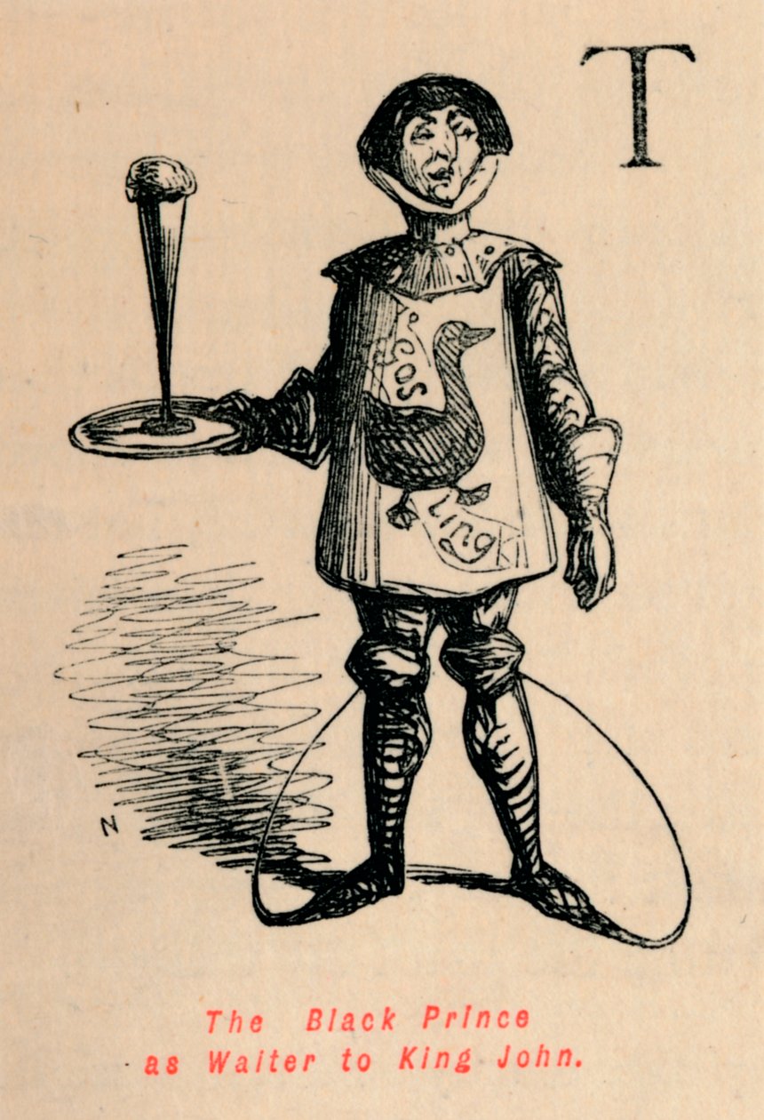 The Black Prince as Waiter to King John, c. 1860 by John Leech